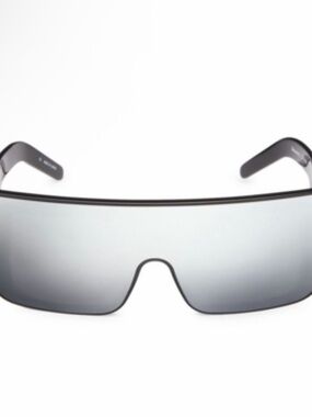 Rick Owens Documeta silver lense Black frame Rectangular Sunglasses